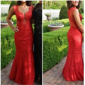 Temptation red prom dress